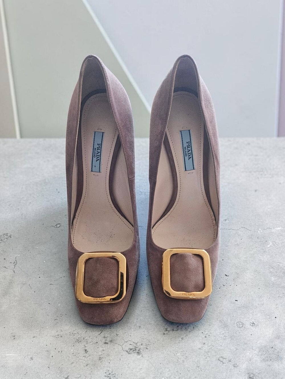 Prada Suede Platform Pumps